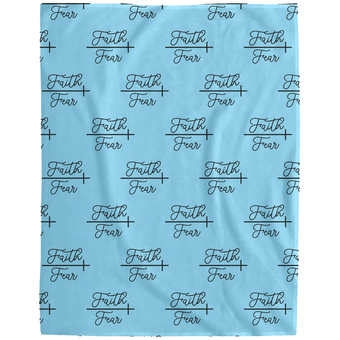 Faith Fear Cross Fleece Blanket