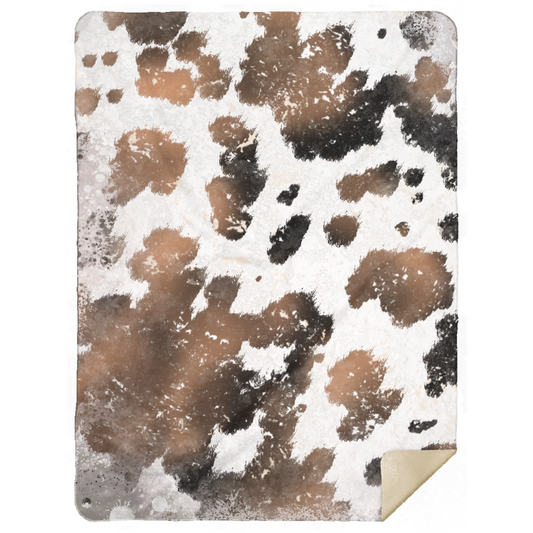 Cow Print Sherpa Blanket