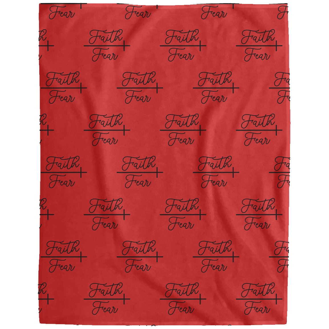 Faith Fear Cross Fleece Blanket