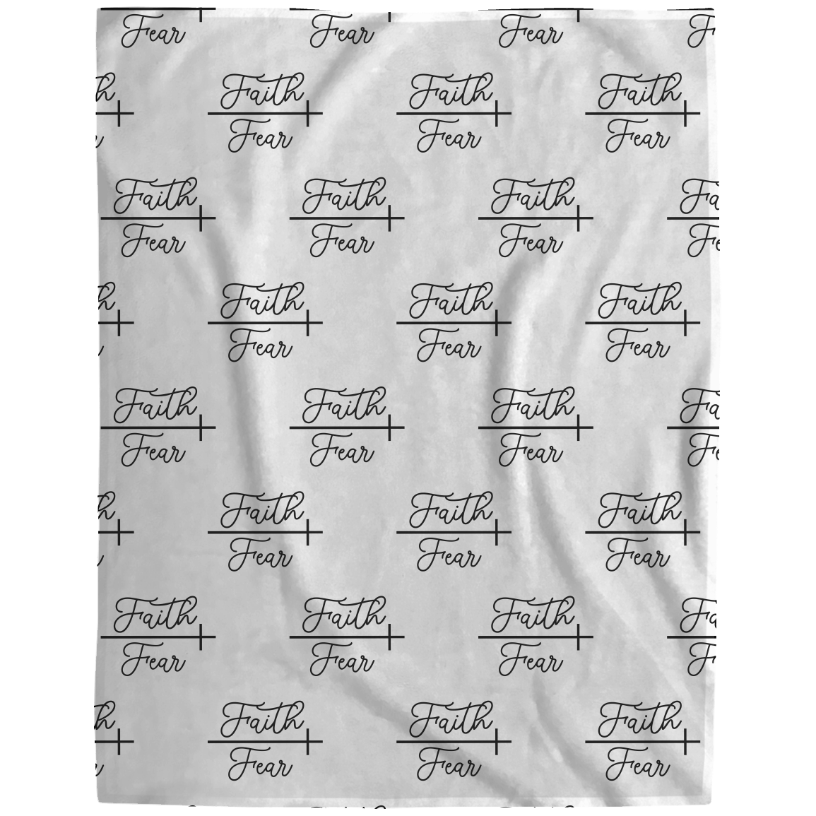 Faith Fear Cross Fleece Blanket