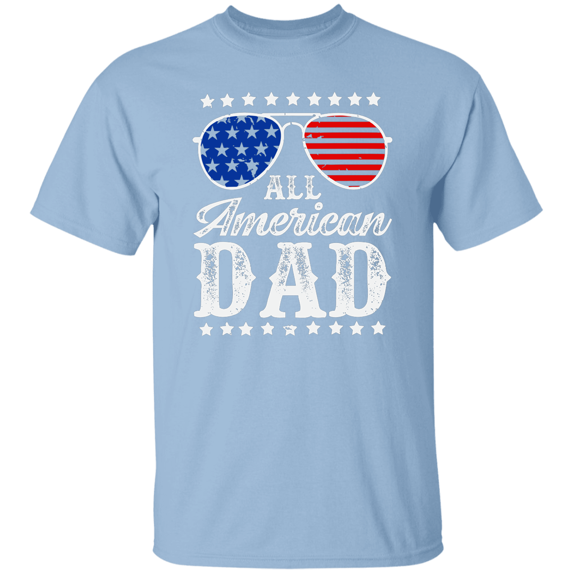 ALL AMERICAN DAD | FLAG GLASSES | RED WHITE & BLUE | T-Shirt