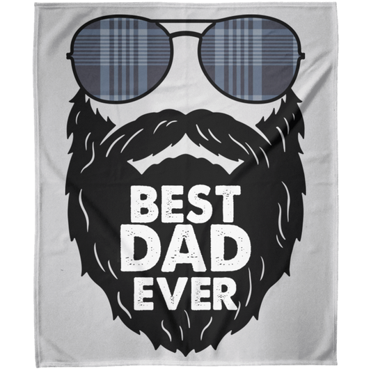 BEST DAD EVER BEARDED SUNGLASSES | Fleece Blanket 50x60