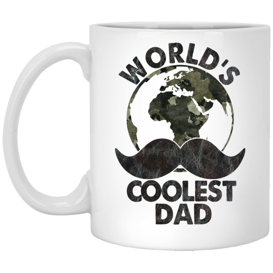 WORLD'S COOLEST DAD MUSTACHE | 11 oz. White Mug