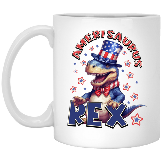 4TH OF JULY AMERISAURUS REX | 11 oz. White Mug