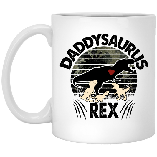 DADDYSAURUS REX | CUTE FUN FATHER'S DAY GIFT |  White Mug 11 oz.