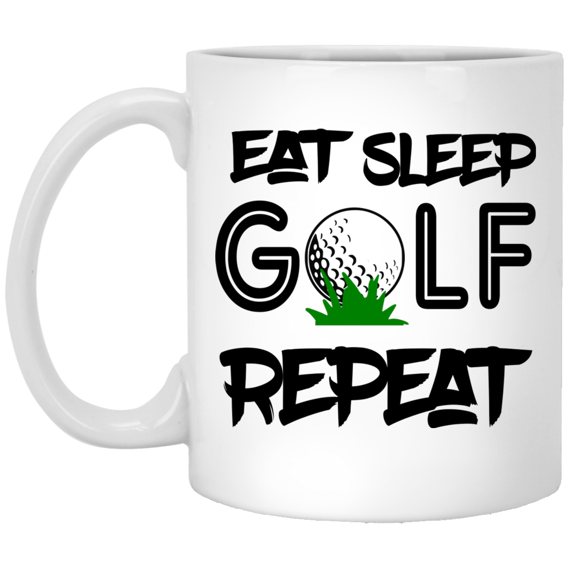 EAT SLEEP GOLF REPEAT | 11 oz. White Mug