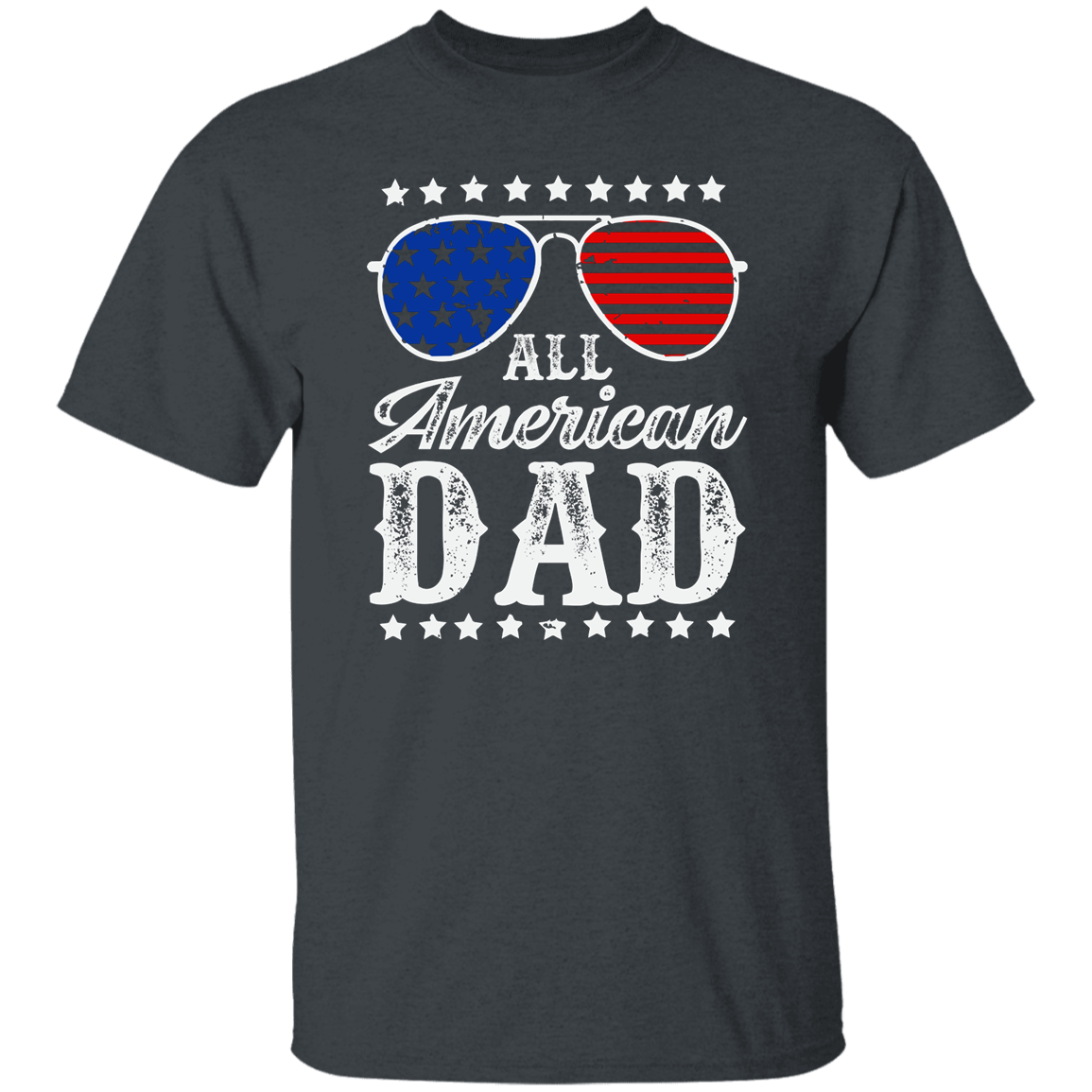 ALL AMERICAN DAD | FLAG GLASSES | RED WHITE & BLUE | T-Shirt