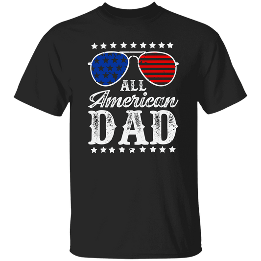 ALL AMERICAN DAD | FLAG GLASSES | RED WHITE & BLUE | T-Shirt