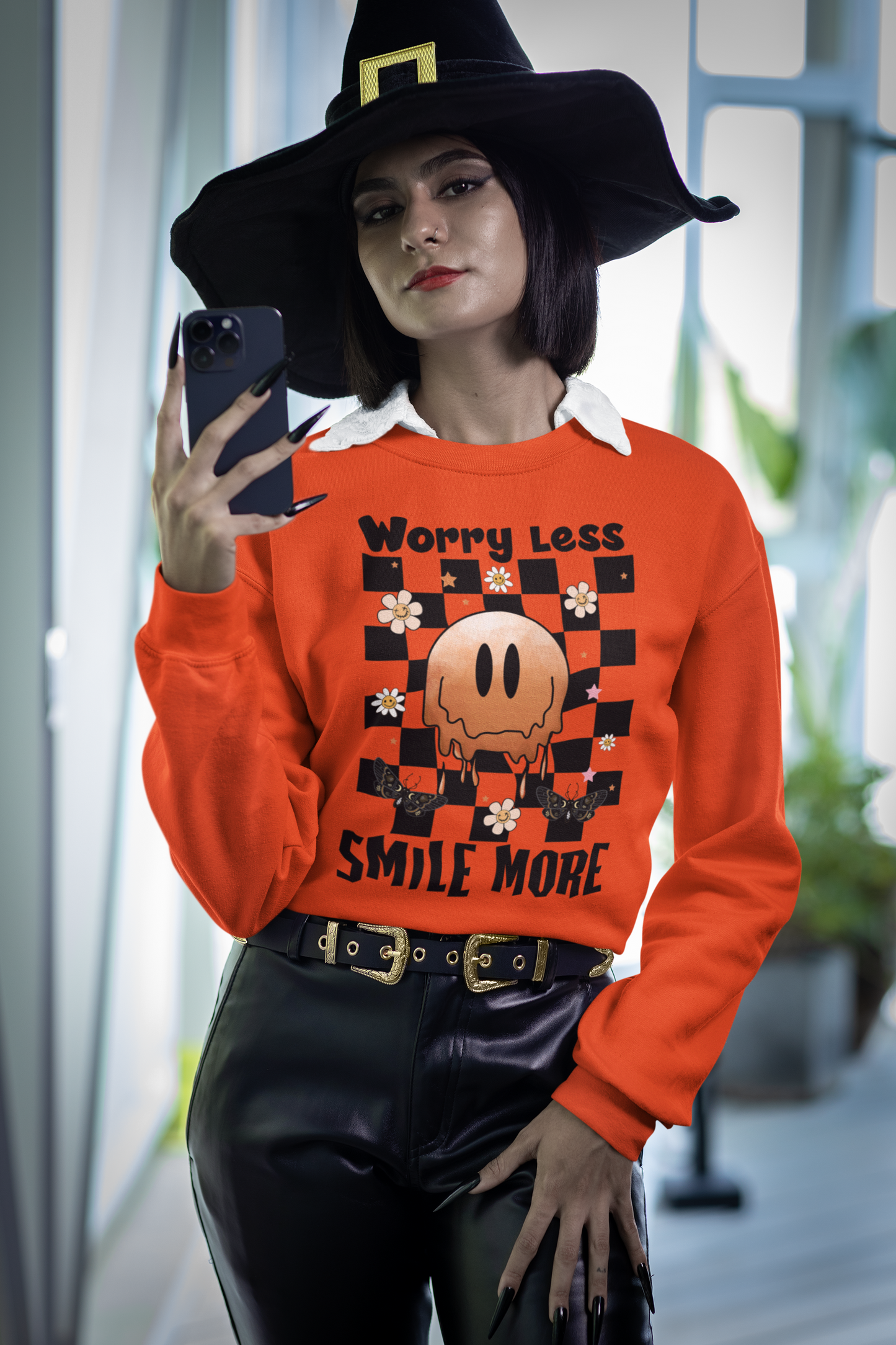 Worry Less Smile More Crewneck Sweatshirt