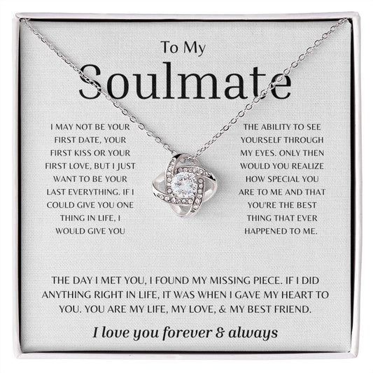 To My Soulmate | I love You Forever & Always | Love Knot Necklace