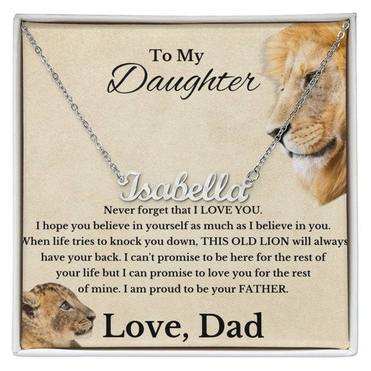 Customized Name Necklace To My Daughter, Love Dad