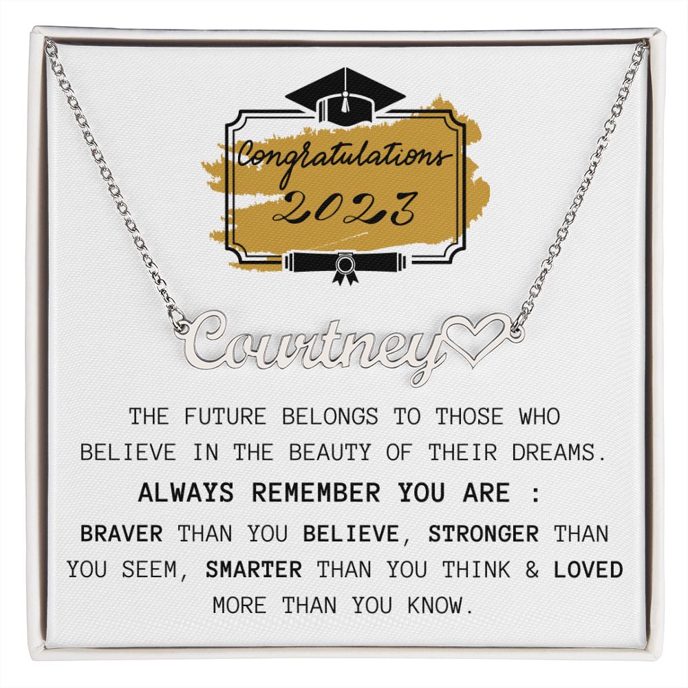 Congratulations 2023 | Personalized Heart Name Necklace