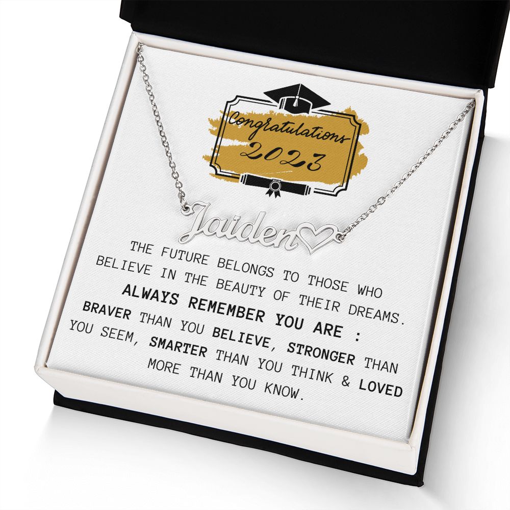 Congratulations 2023 | Personalized Heart Name Necklace