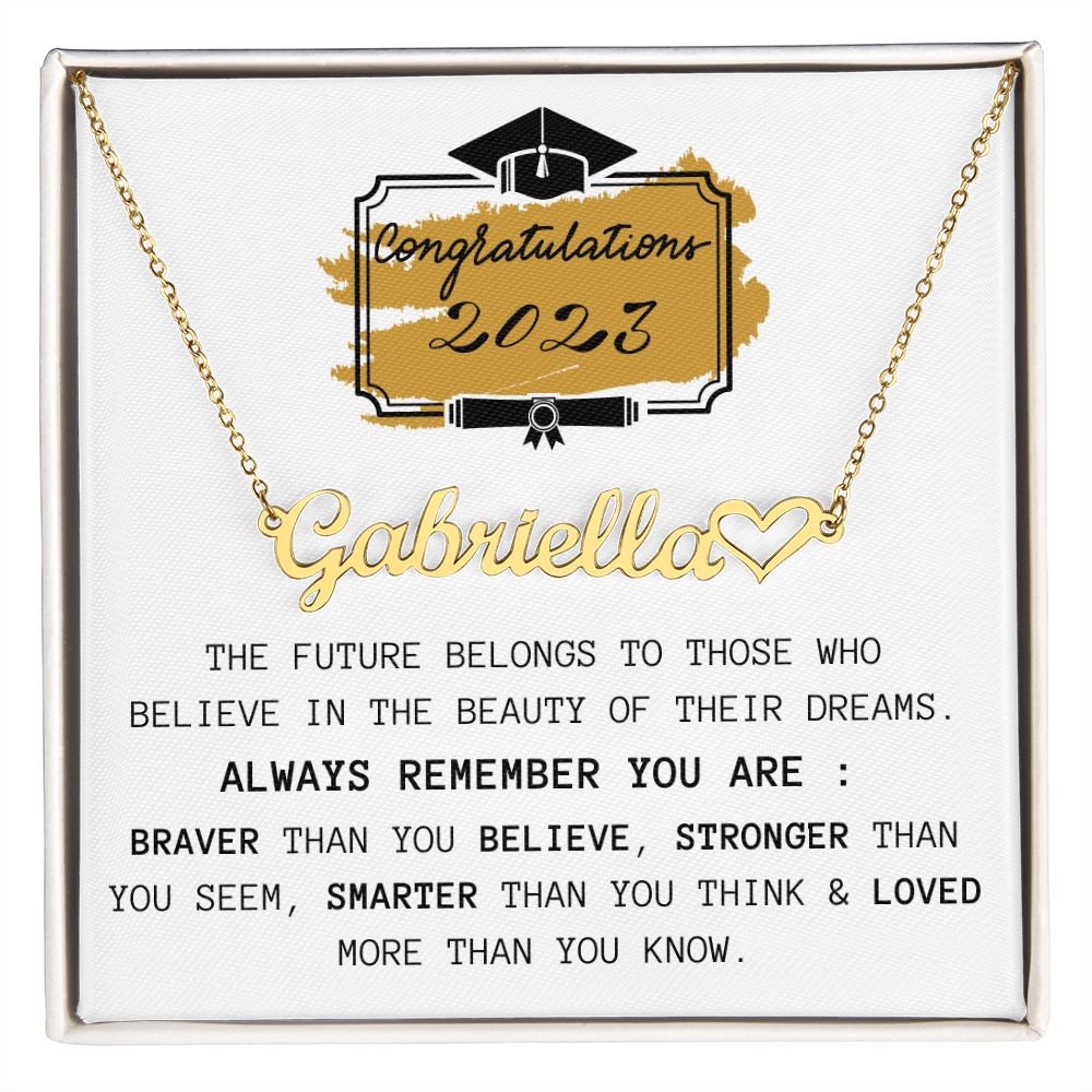 Congratulations 2023 | Personalized Heart Name Necklace