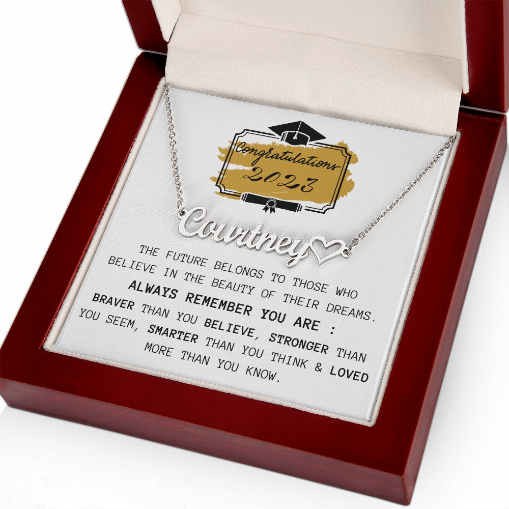 Congratulations 2023 | Personalized Heart Name Necklace