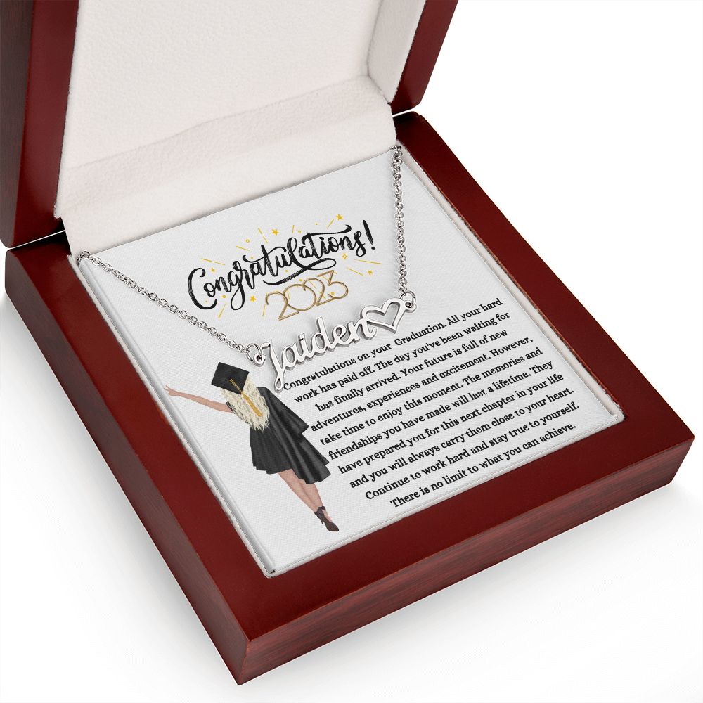 Class Of 2023 | Graduation | Congratulations | Personalized Heart Name Necklace