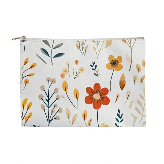 Flower Fabric Zippered Pouch