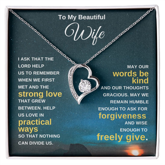 To My Beautiful Wife | Forever Love Necklace