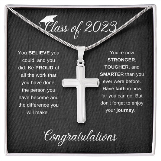 CLASS OF 2023 | CONGRATULATIONS | Stainless Steel Cross Necklace